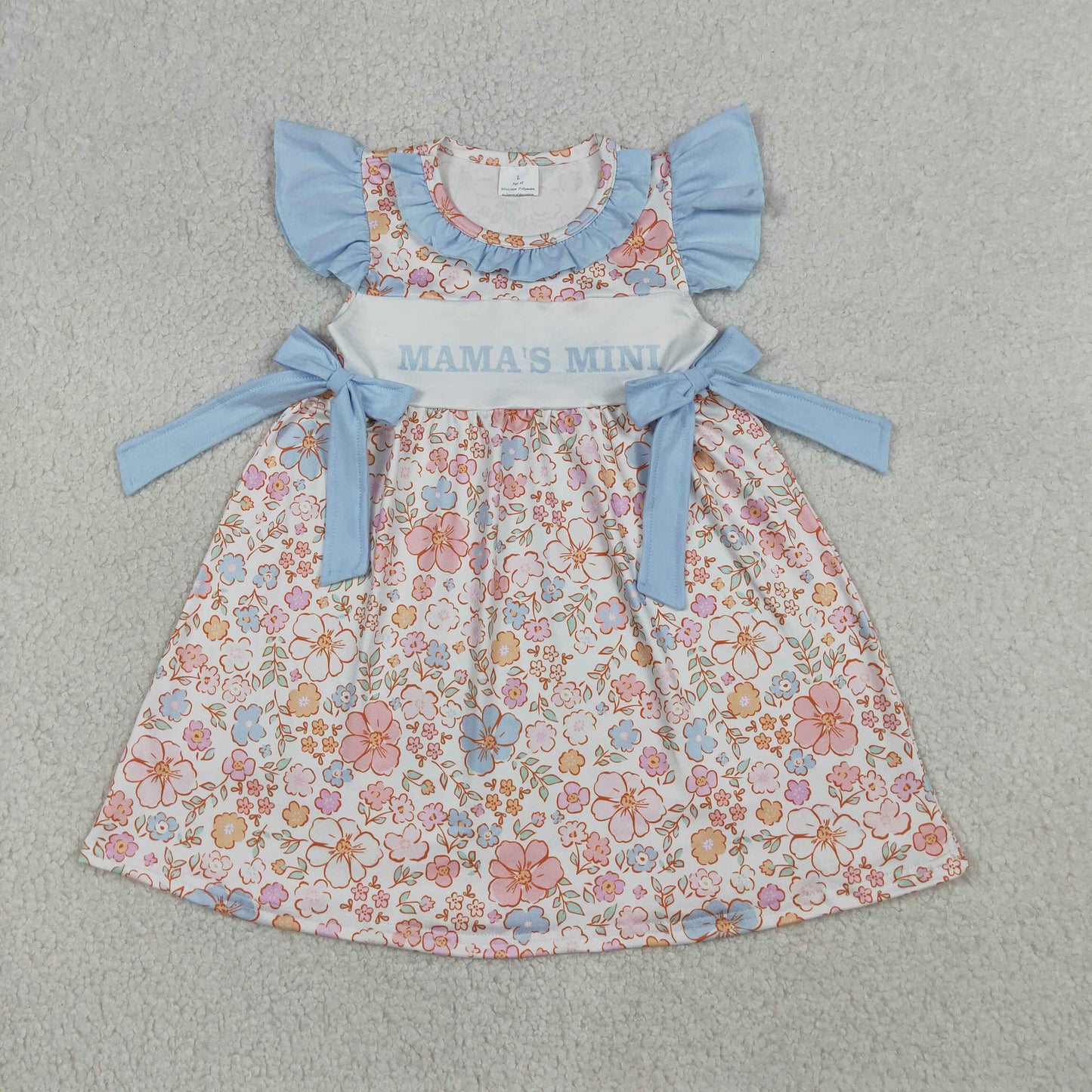 RTS Sibling Flutter sleeves floral mama's mini kids girls dresses