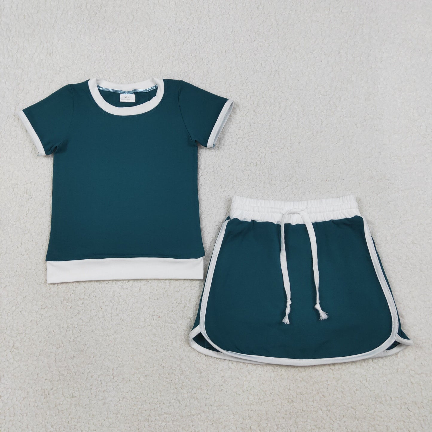 3.30 RTS NO MOQ （In stock）GSD3670 Short sleeves cotton top skirt kids girls summer outfits