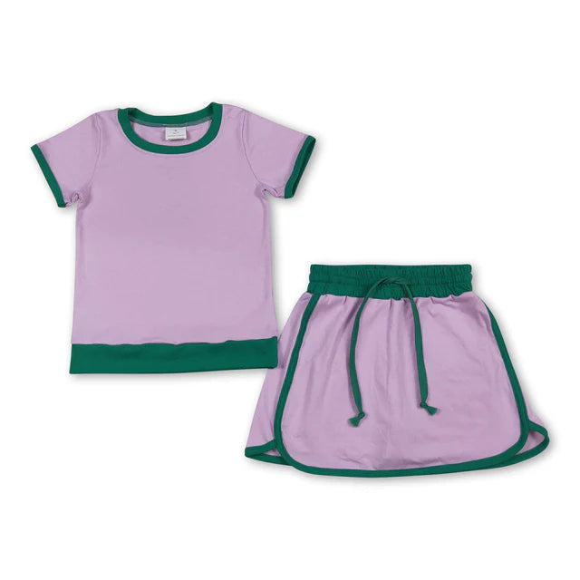 RTS Sibling Baby Girls Short Sleeve Shirts Top Skirt Short Cotton Clothes Sets