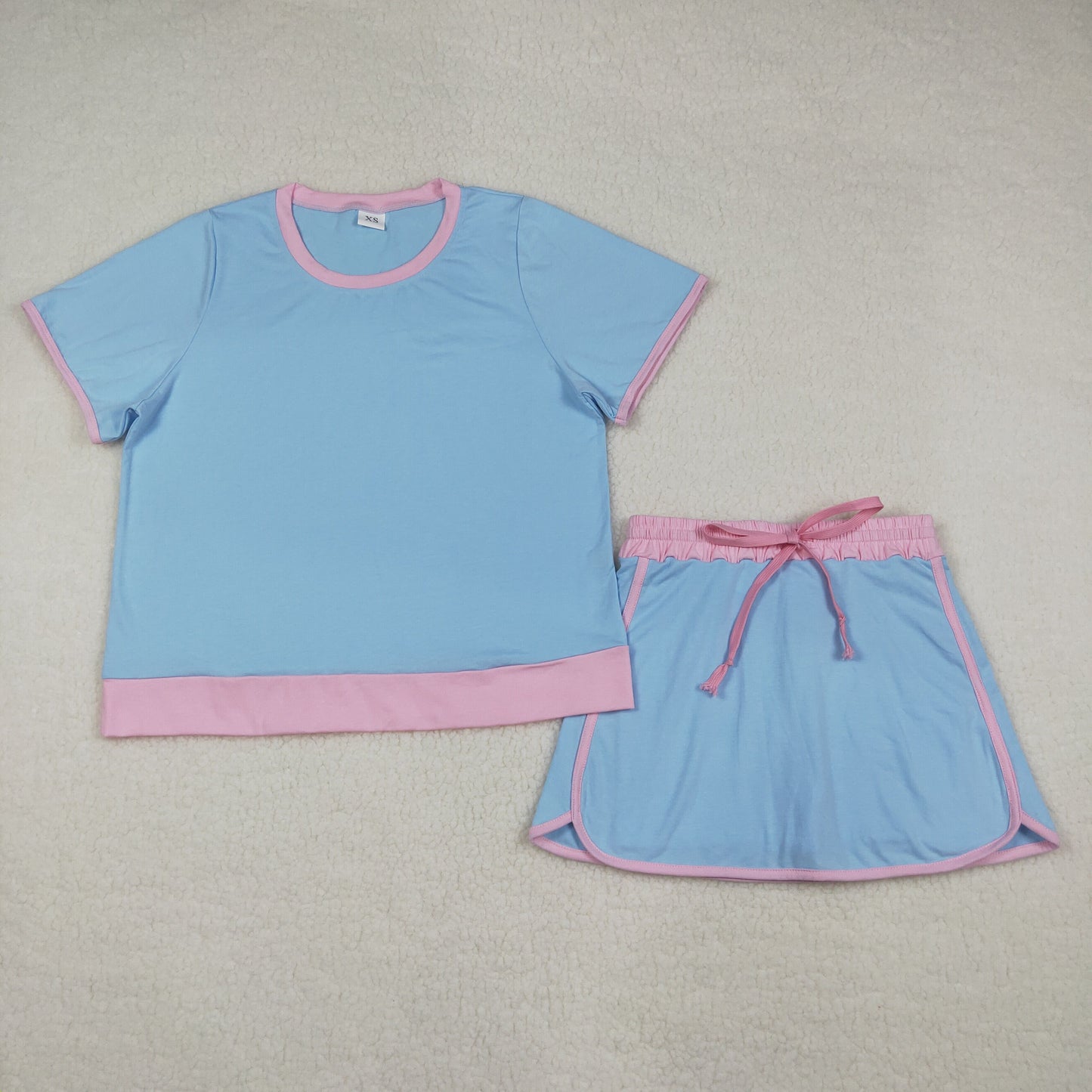 3.31 RTS Sibling Light blue pink cotton top skirt adult women outfits