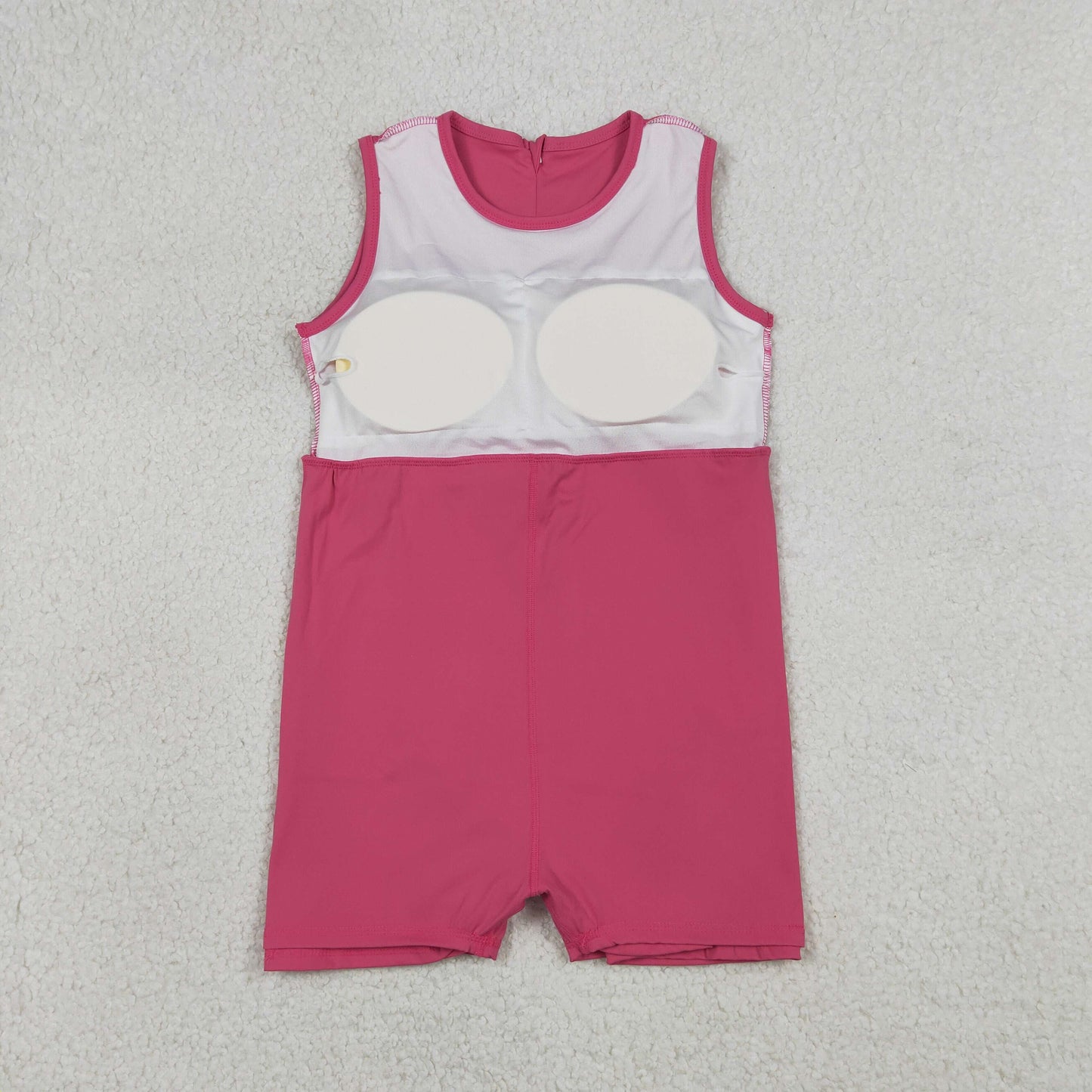 4.13 GSD3740 RTS NO MOQ （In stock）Sleeveless hot pink ruffle kids girls athletic dresses