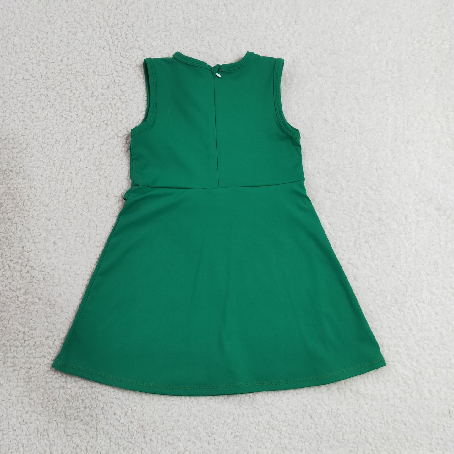 7.4 GSD3742 RTS NO MOQ （In stock）Baby Girls Green Sleeveless Yoga Active Shorts Knee Length Dresses