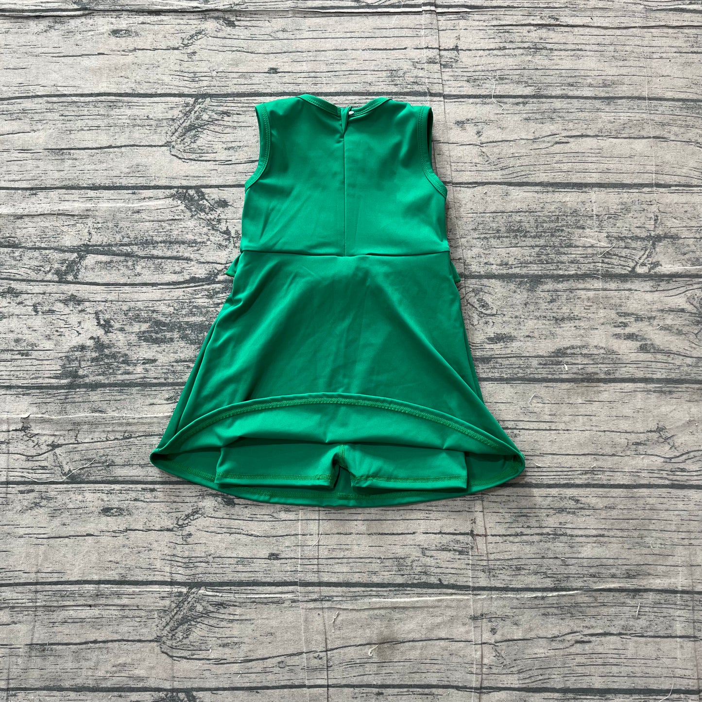5.4 GSD3742 Sample No Moq Baby Girls Green Sleeveless Yoga Active Shorts Knee Length Dresses