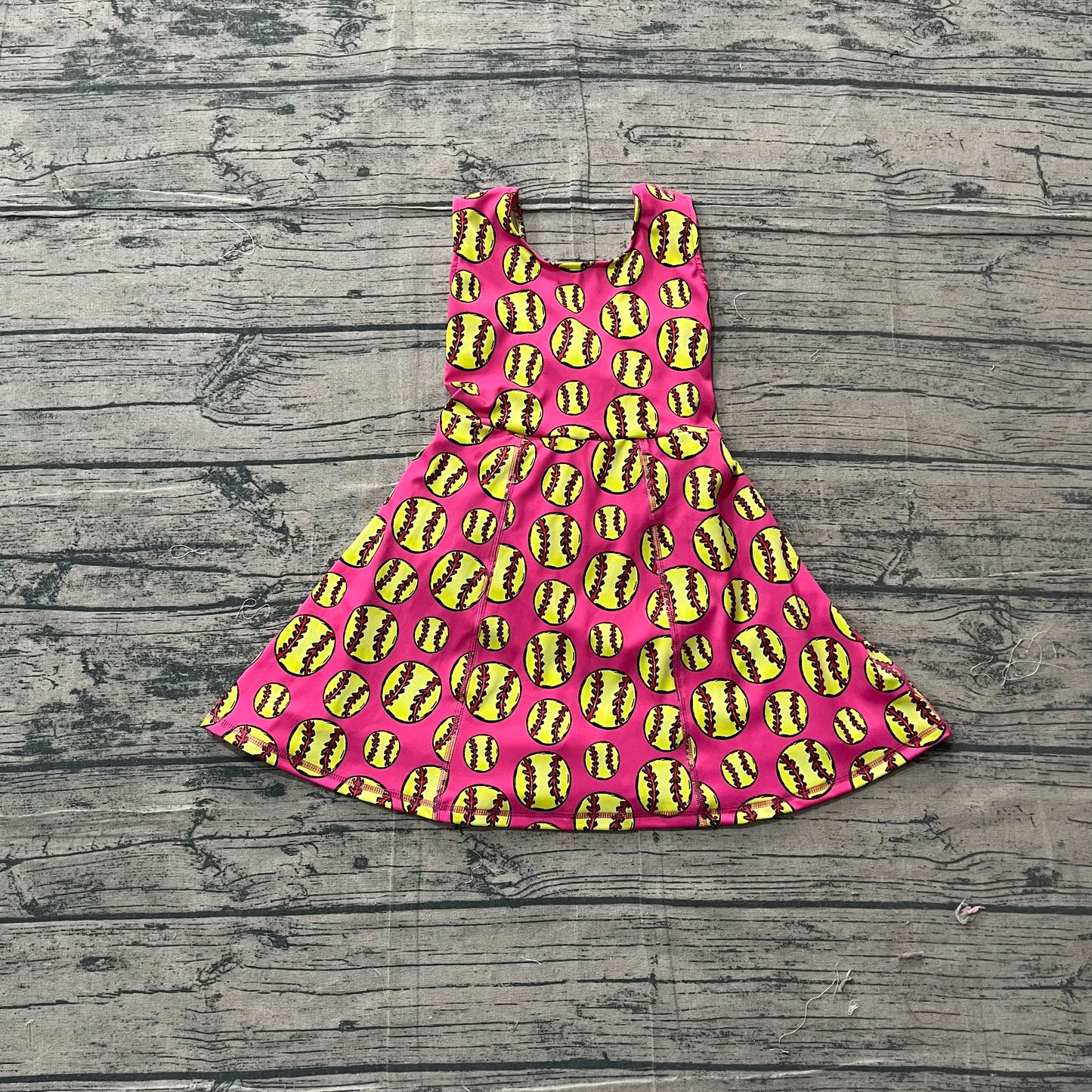 3.18 GSD3800 Sample No Moq Yoga fabric Baby Girls Sleeveless Softballs Team Yoga Active Shorts Knee Length Dress