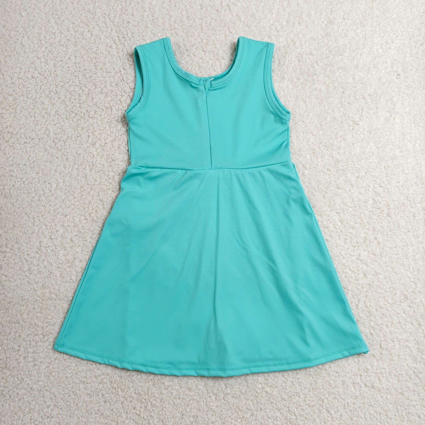 GSD3876 RTS NO MOQ （In stock）Solid sleeveless bow kids girls athletic dresses