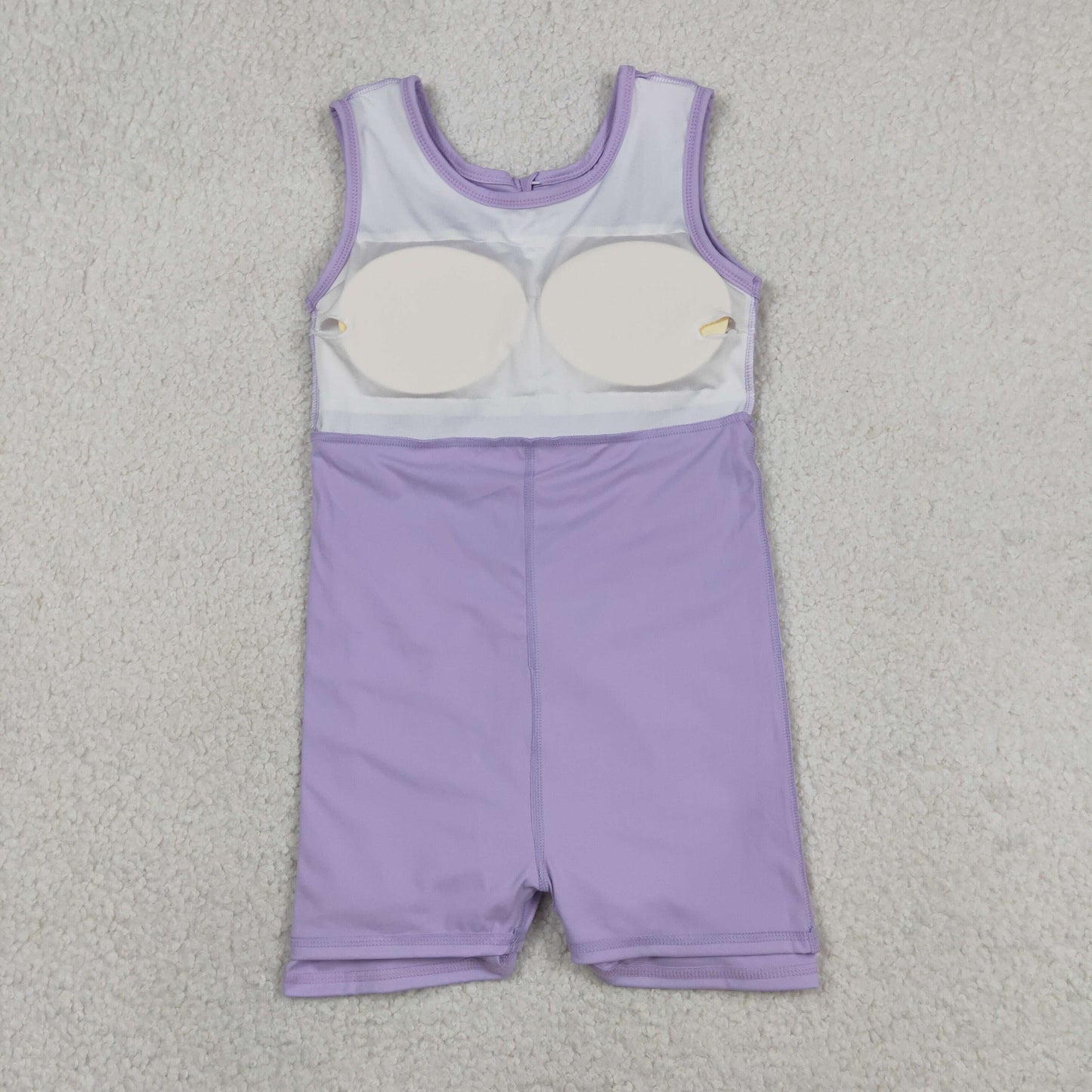 GSD3881 RTS NO MOQ （In stock ）Lavender sleeveless bow kids girls athletic dresses