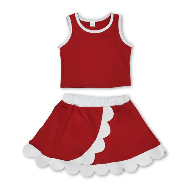 RTS Sibling Sleeveless scallop girls team active wear set