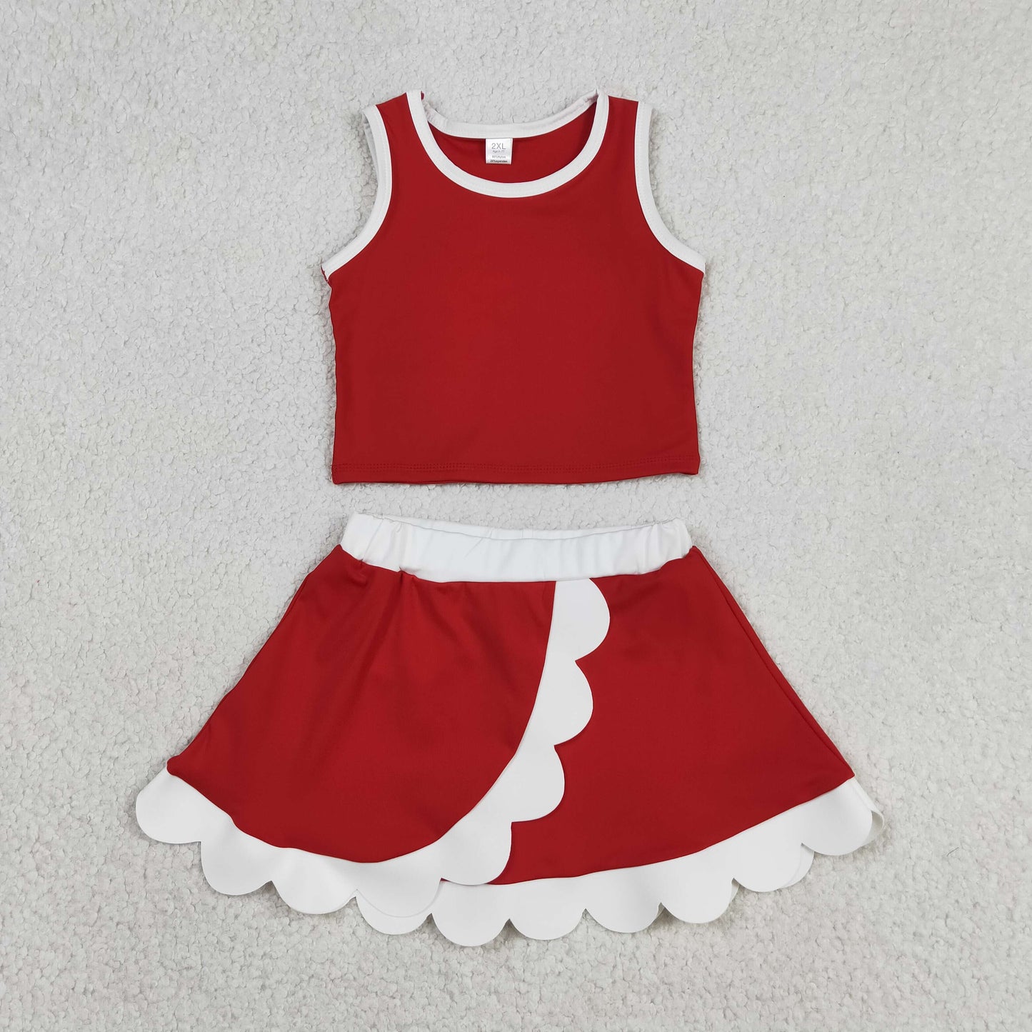 RTS Sibling Sleeveless scallop girls team active wear set
