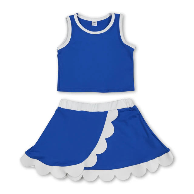 RTS Sibling Sleeveless scallop girls team active wear set