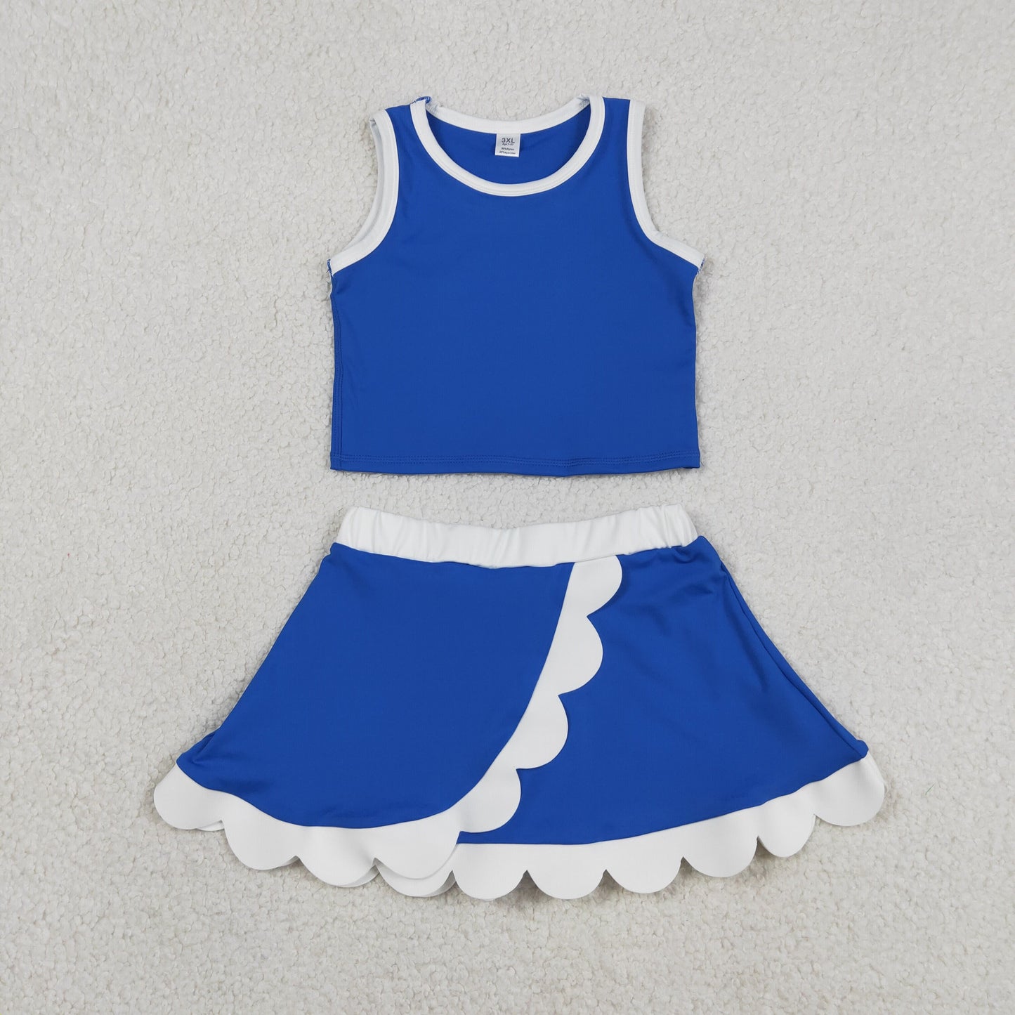 RTS Sibling Sleeveless scallop girls team active wear set