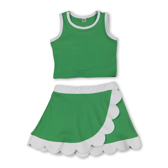 RTS Sibling Sleeveless scallop girls team active wear set