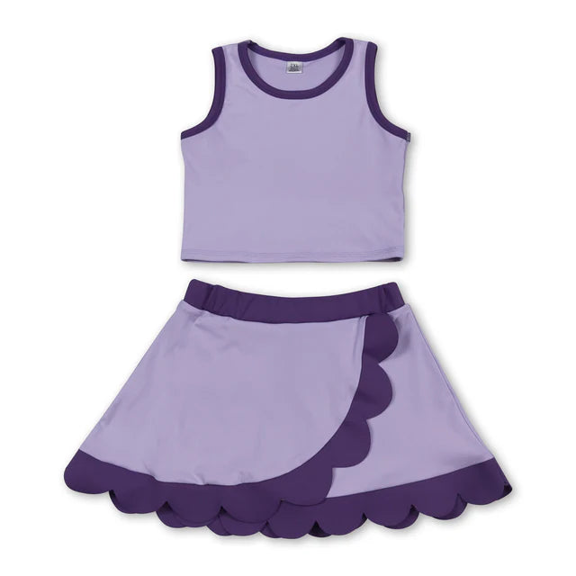 RTS Sibling Sleeveless scallop girls team active wear set