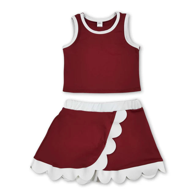 RTS Sibling Sleeveless scallop girls team active wear set