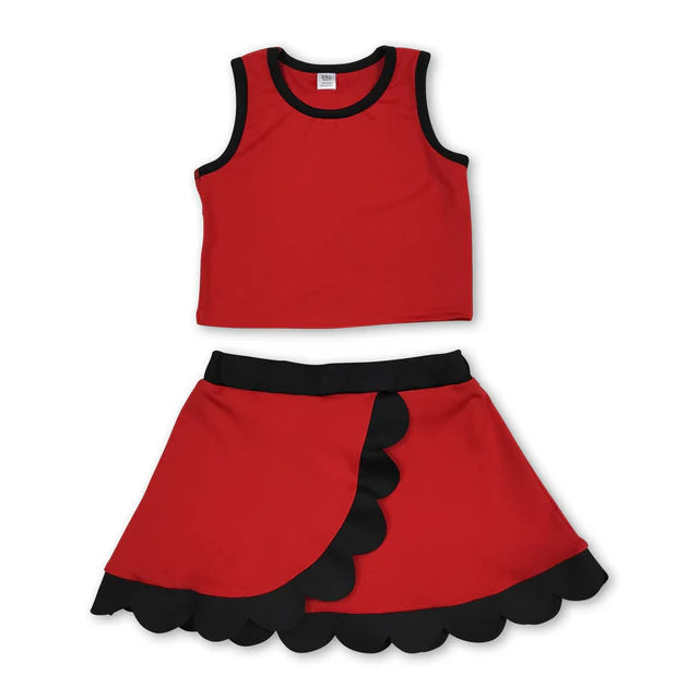 RTS Sibling Sleeveless scallop girls team active wear set