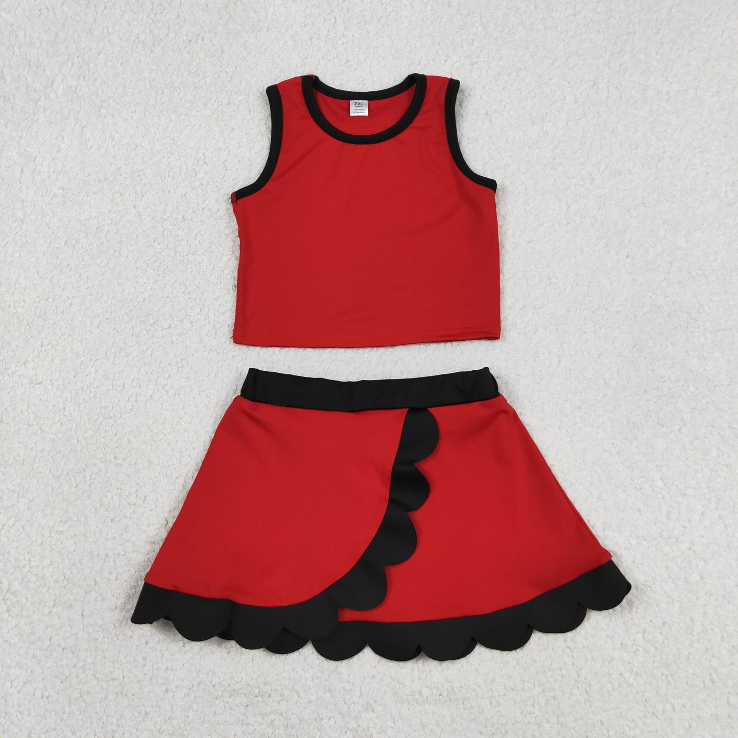 RTS Sibling Sleeveless scallop girls team active wear set