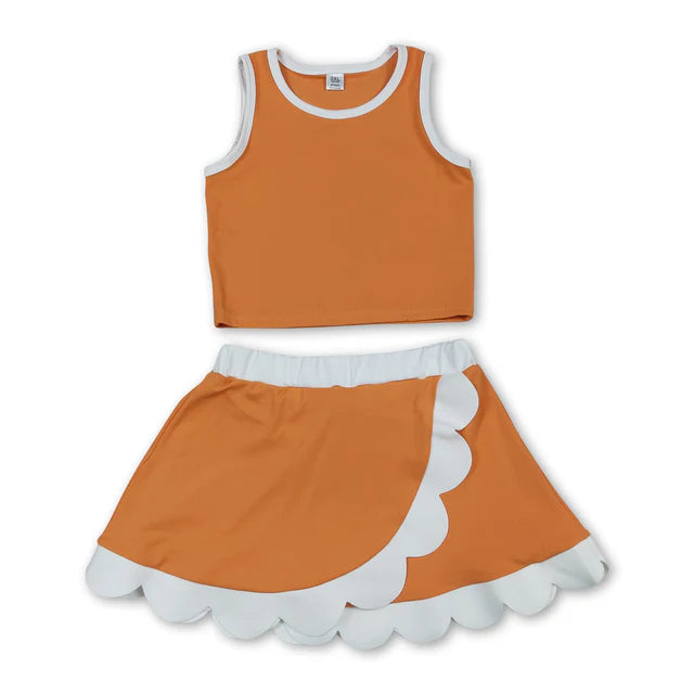 RTS Sibling Sleeveless scallop girls team active wear set