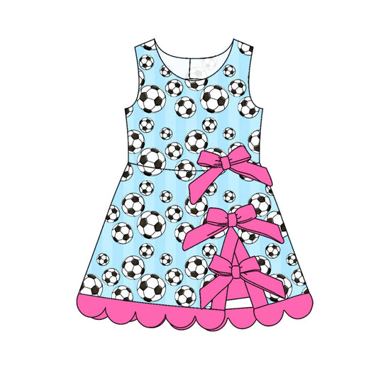4.2 GSD4034 Pre order No Moq Baby Girls Bows Yoga Active Scallop Short Knee Length Dress