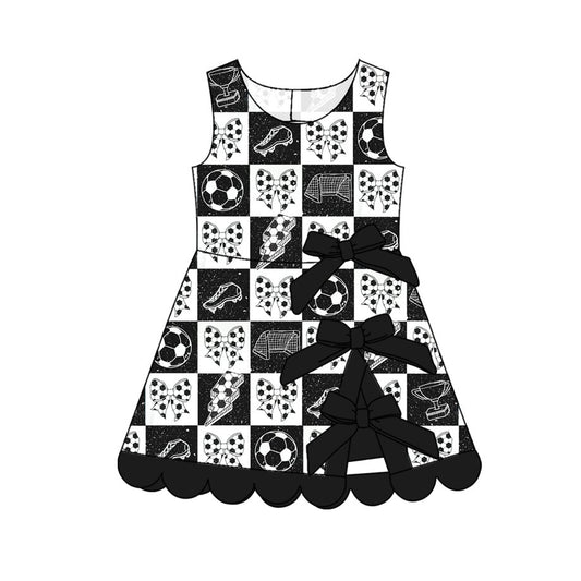 4.2 GSD4035 Pre order No Moq Baby Girls Bows Yoga Active Scallop Short Knee Length Dress