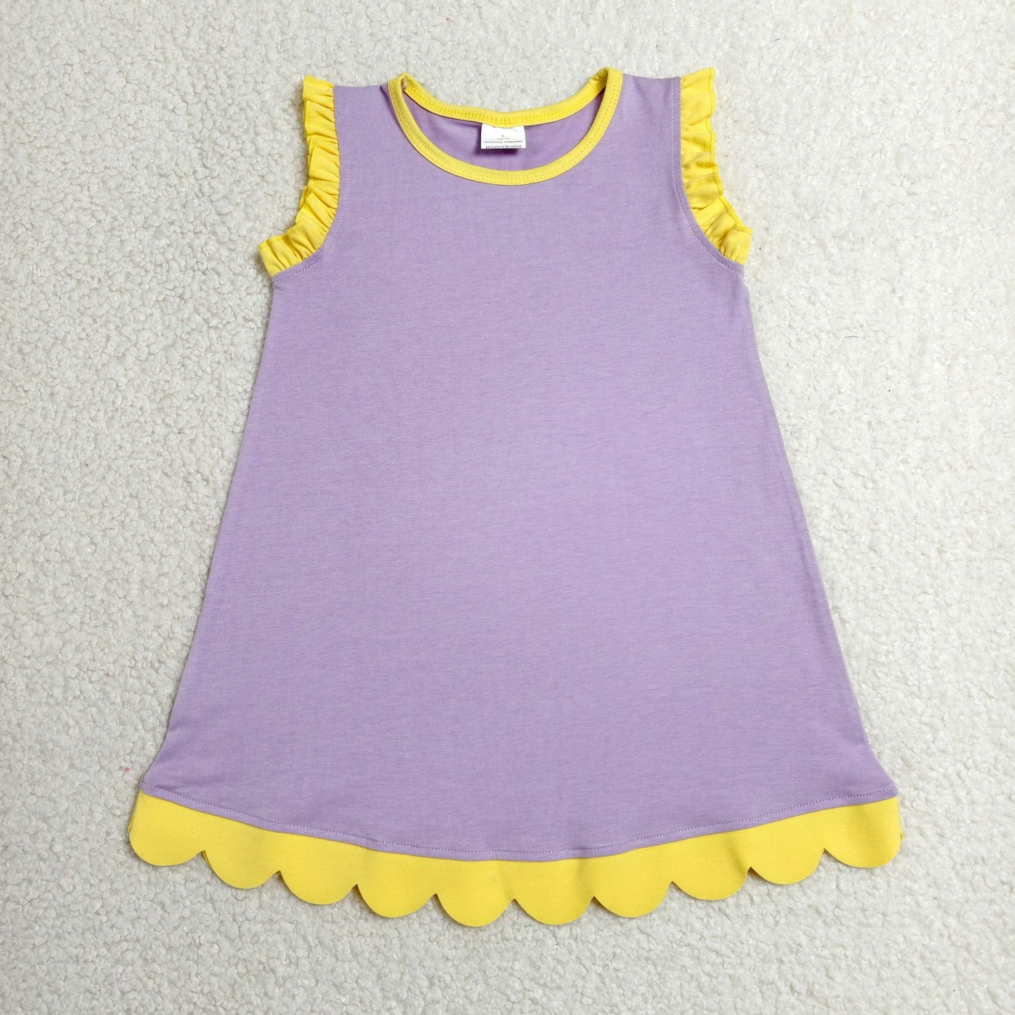 RTS Sibling Baby Girls Sleeveless Scallop Knee Length Dresses