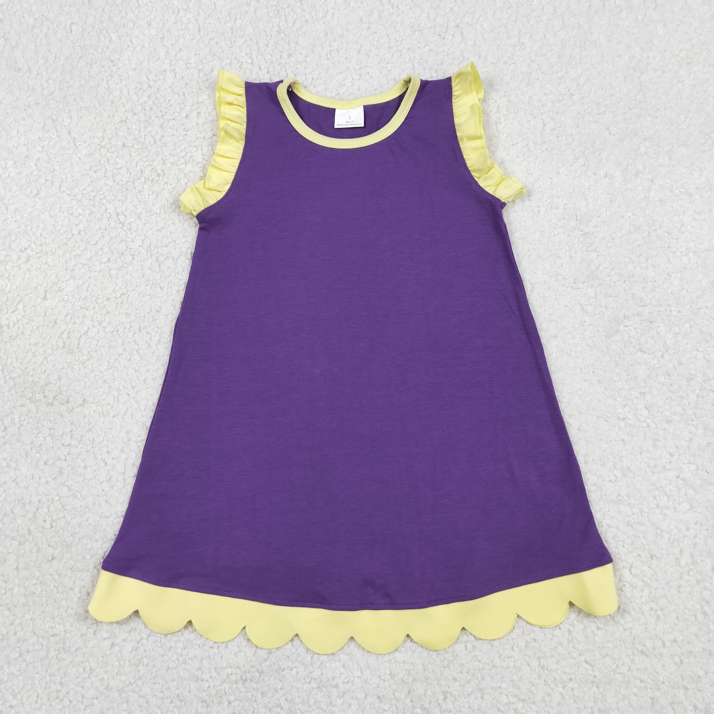 RTS Sibling Baby Girls Sleeveless Scallop Knee Length Dresses