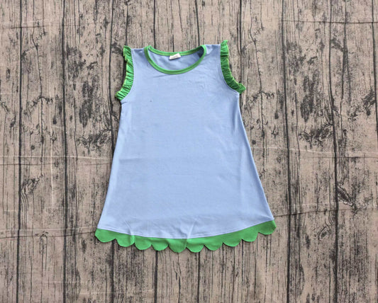 6.2 GSD4060 Sample No Moq Baby Girls Cute Sleeveless Scallop Knee Length Dresses