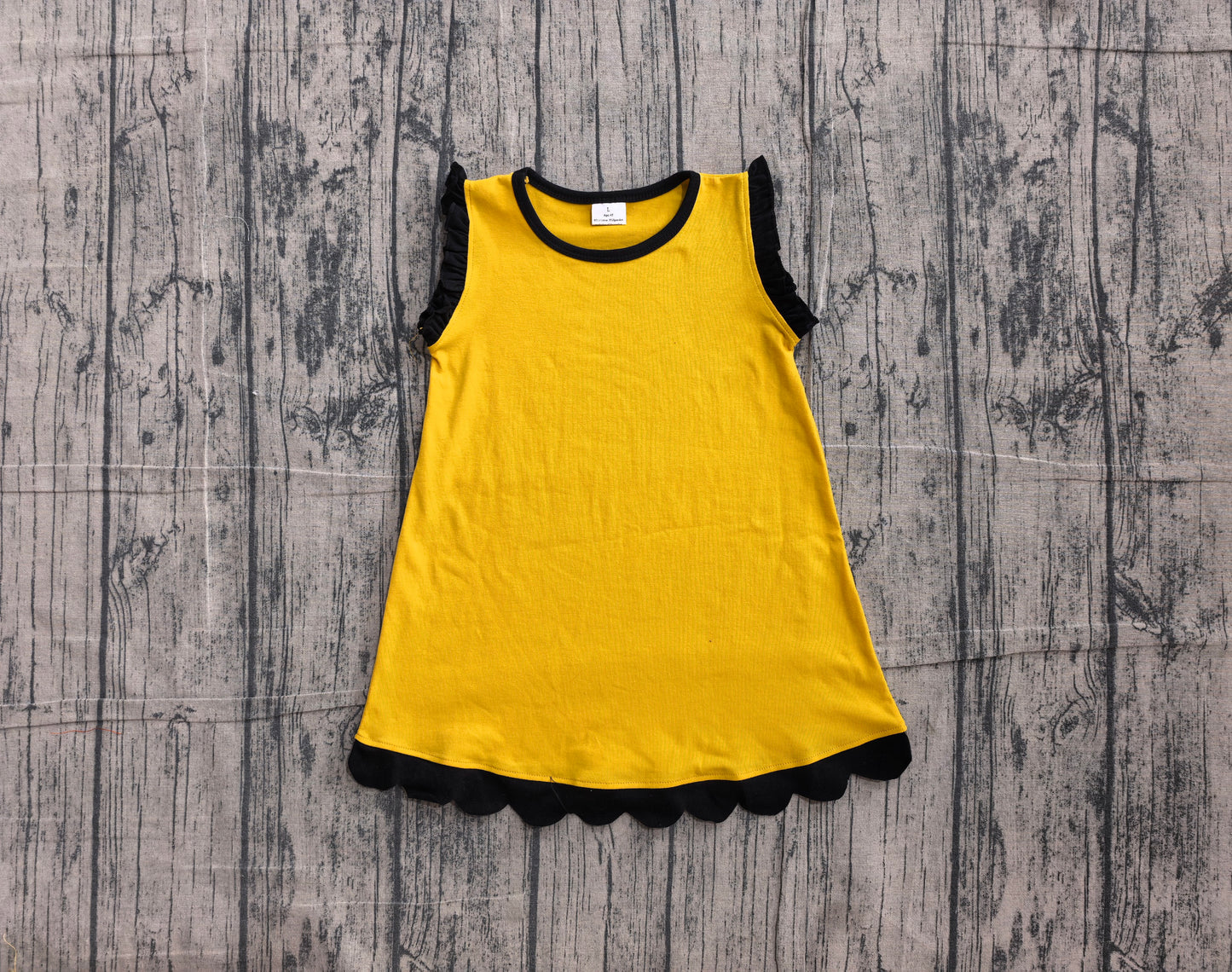 6.2 GSD4098 Sample No Moq Baby Girls Sleeveless Scallop Knee Length Summer Dresses