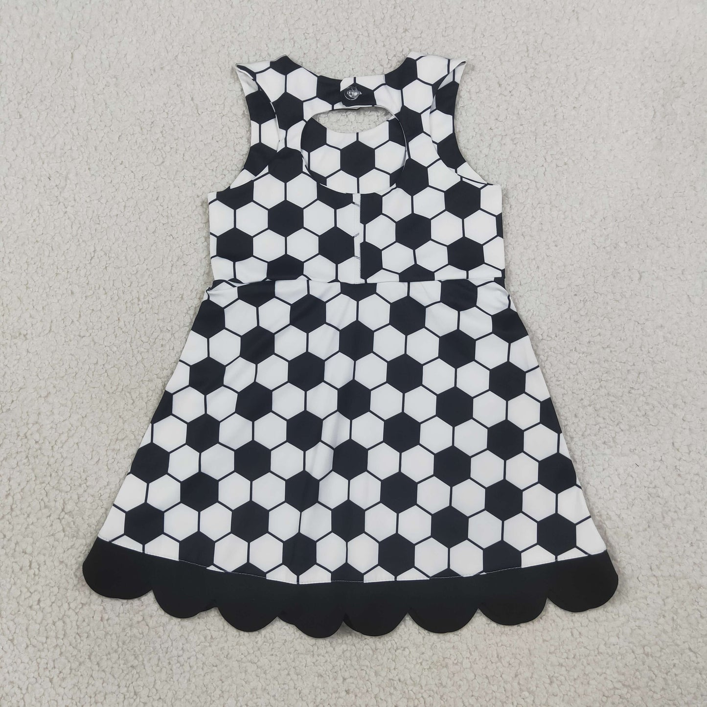 GSD4102 RTS NO MOQ （In stock）Sleeveless soccer bow kids girls athletic dresses