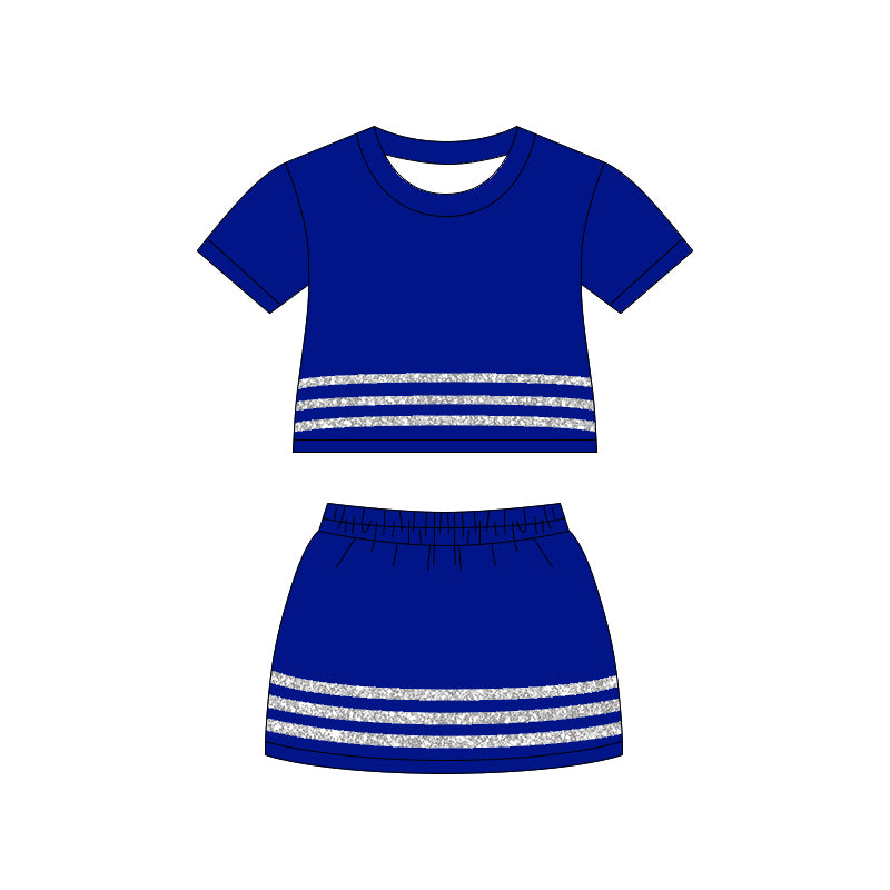 4.15 Pre order No Moq Short sleeves cotton top skirt girls team outfits