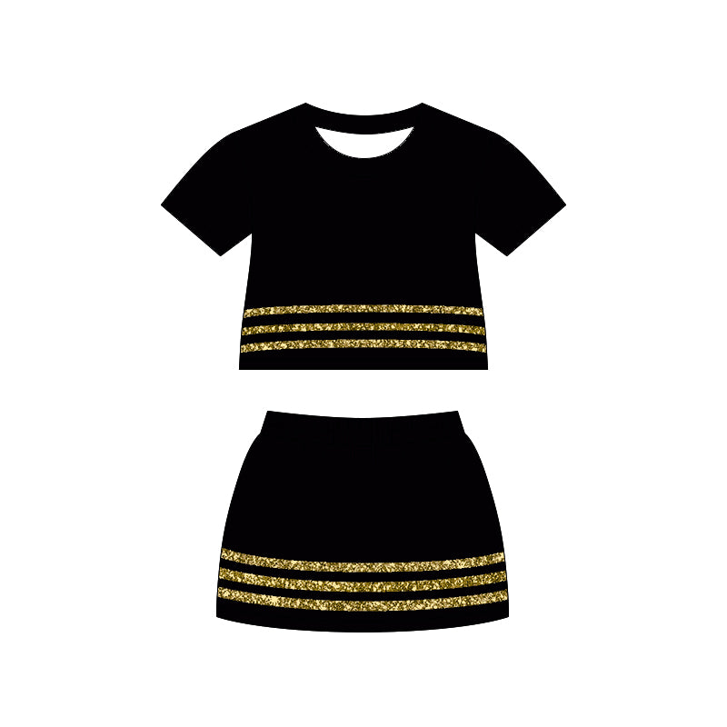 4.15 Pre order No Moq Short sleeves cotton top skirt girls team outfits
