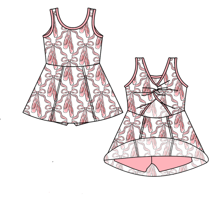 4.16 GSD4113 Pre order No Moq Baby Girls Sleeveless Bows Shoes Checked Shorts Yoga Active Clothes Set