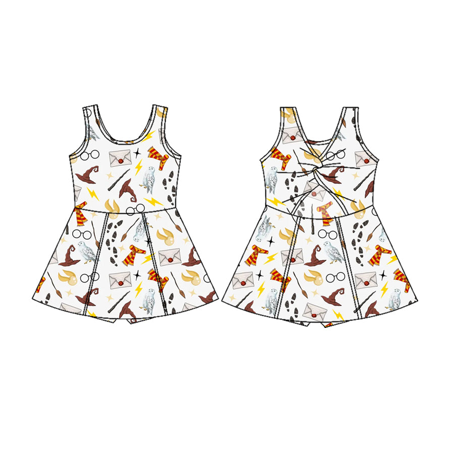 4.22 Pre order No Moq Baby Girls Casual Sleeveless Yoga Set With Top Skirt And Matching Sleeveless Yoga Dress