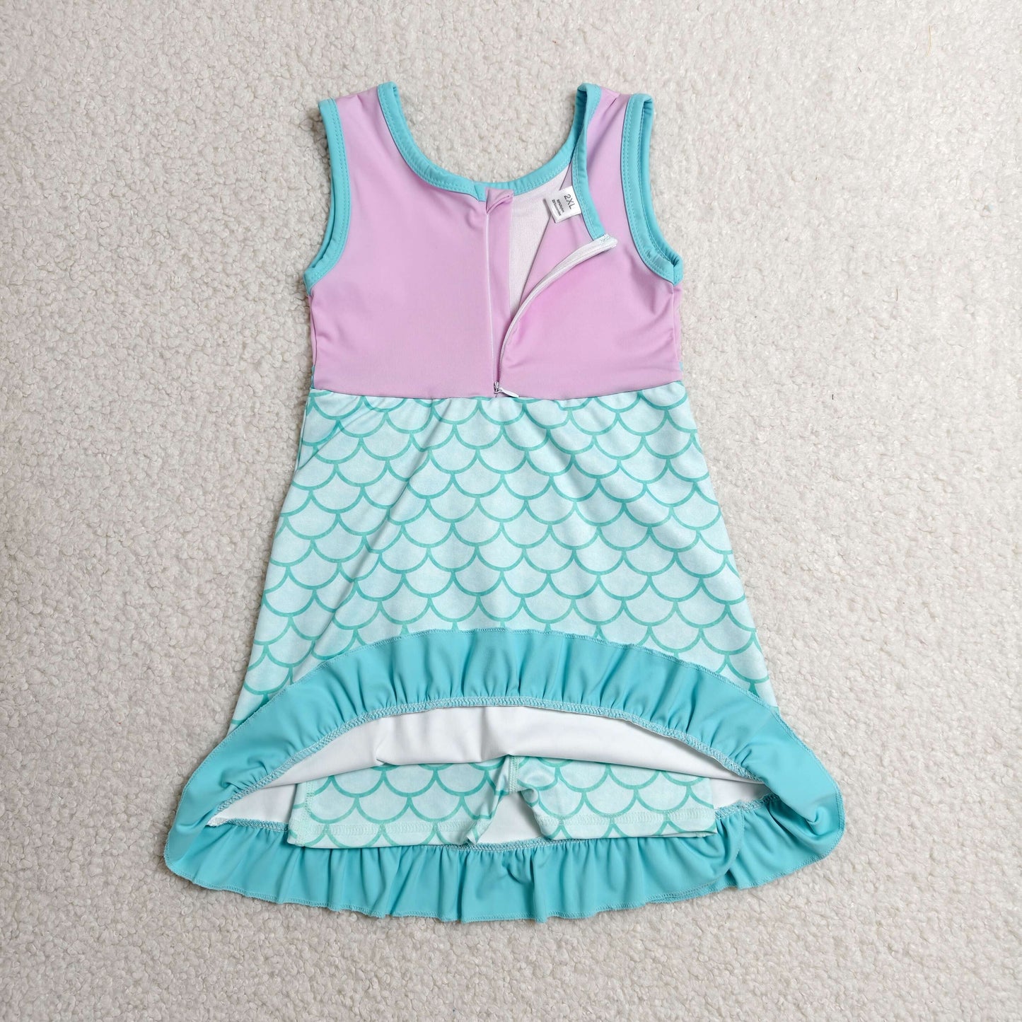 GSD4125 RTS NO MOQ （In stock）Baby Girls Sleeveless Yoga Active Short Knee Length Dress