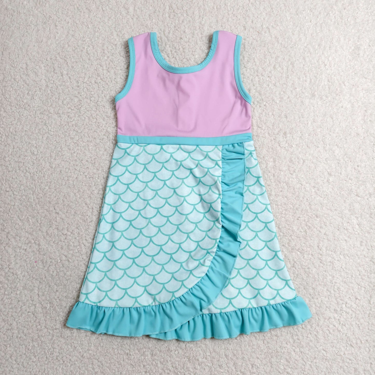 RTS Sibling Sleeveless red black scallop team kids girls athletic dress