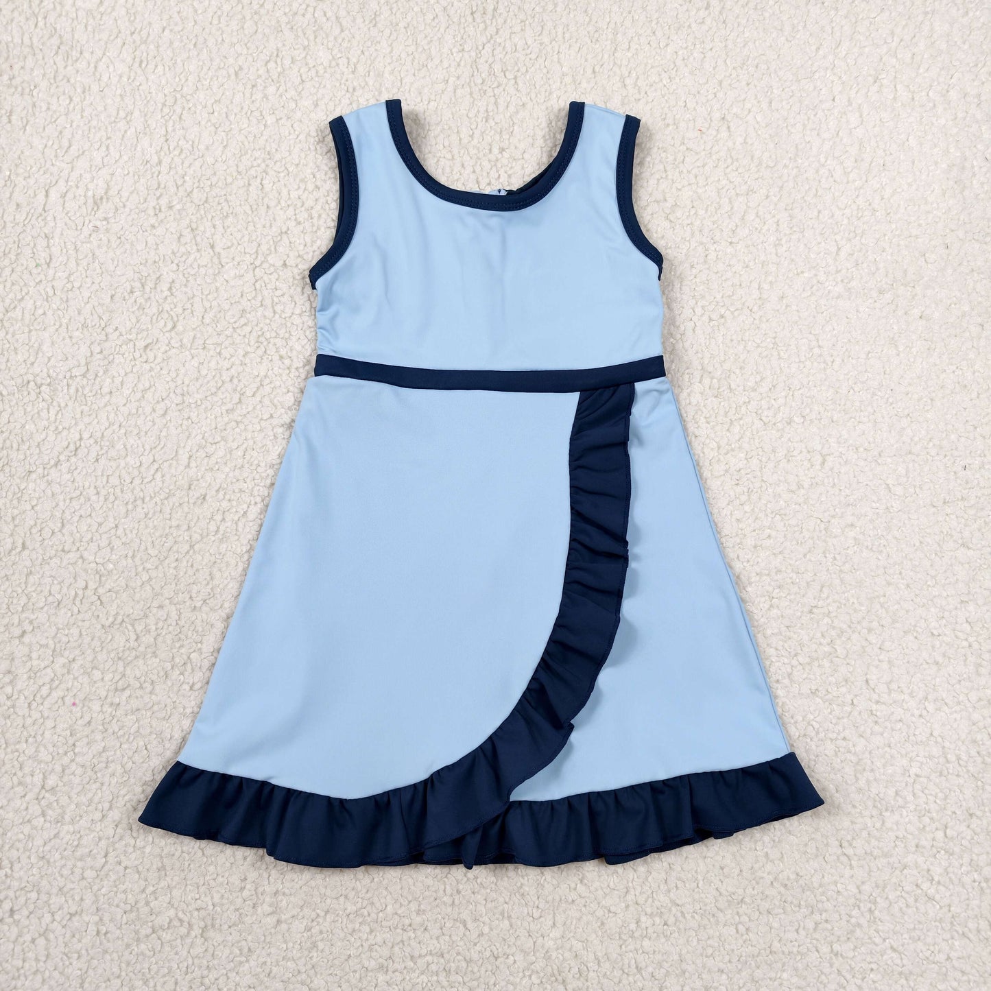 RTS Sibling Sleeveless red black scallop team kids girls athletic dress