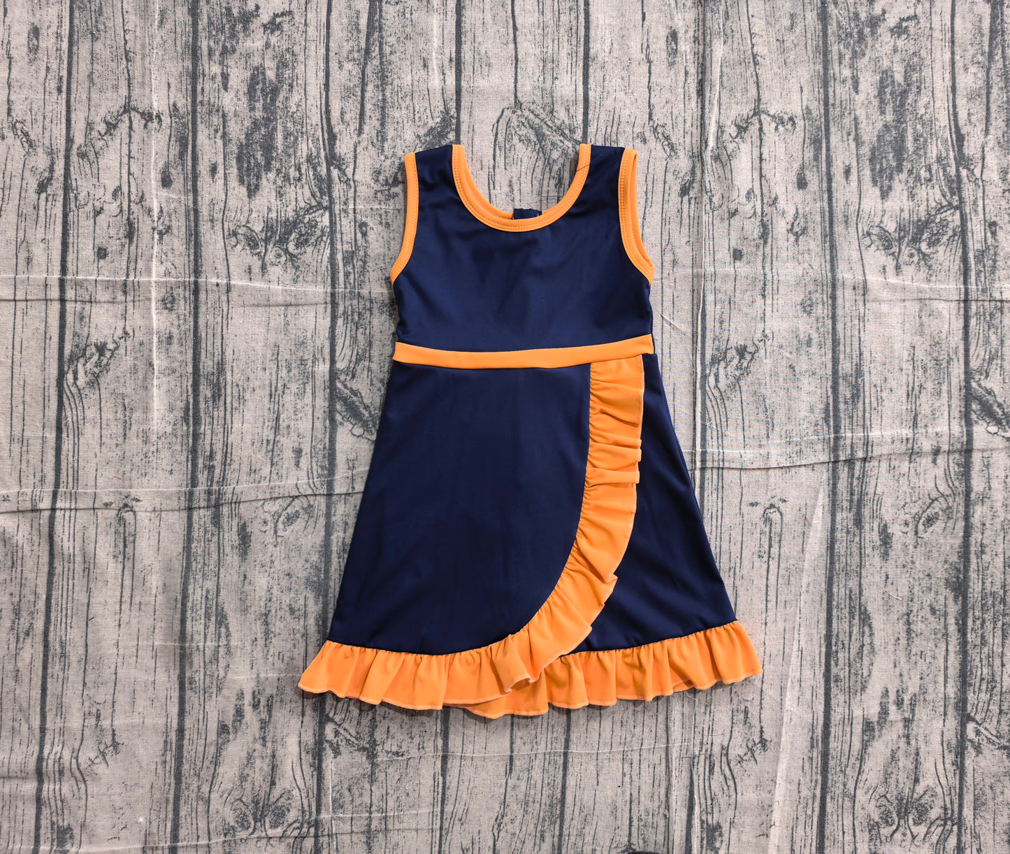 5.13 GSD4131 Sample No Moq Baby Girls Sleeveless Purple Orange Yoga Active Short Knee Length Dress