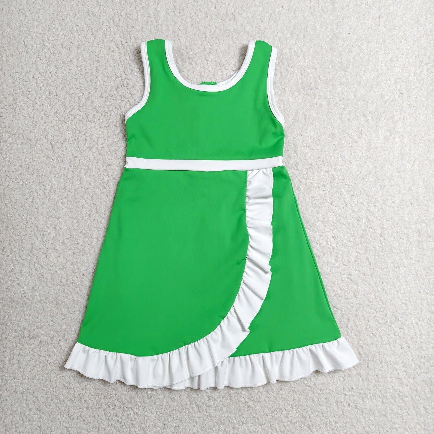 RTS Sibling Sleeveless red black scallop team kids girls athletic dress
