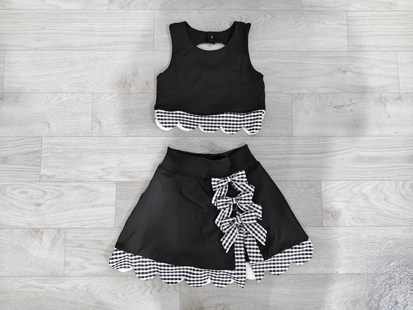 7.2 GSD4176 Sample No Moq Baby Girls Skeeveless Vest Top Skirt Shorts Yoga Active Scallop Clothes Sets