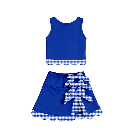 4.30 GSD4177 Pre order No Moq Baby Girls Skeeveless Vest Top Skirt Shorts Yoga Active Scallop Clothes Sets