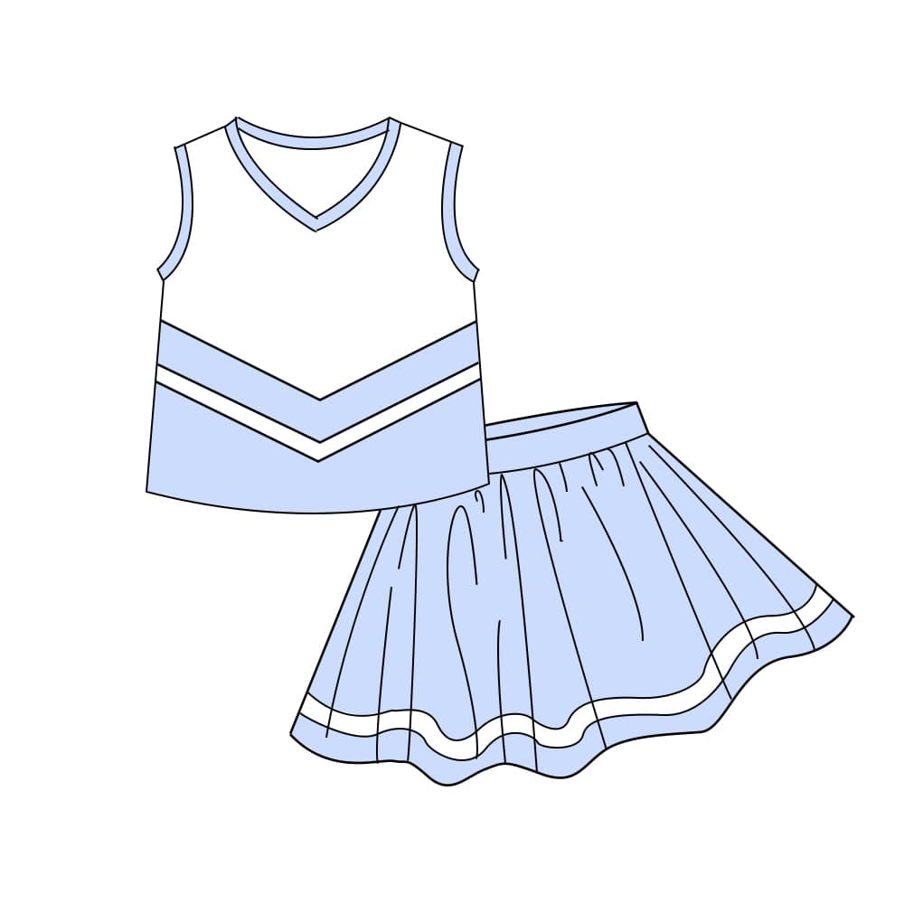 5.7 Pre order No Moq Baby Girls Stripe Vest Top Skirt Shorts Team Yoga Active Clothes Sets