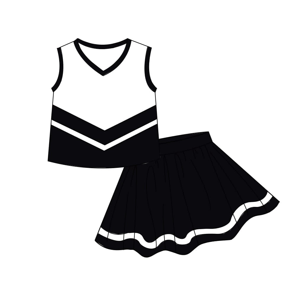 5.7 Pre order No Moq Baby Girls Stripe Vest Top Skirt Shorts Team Yoga Active Clothes Sets
