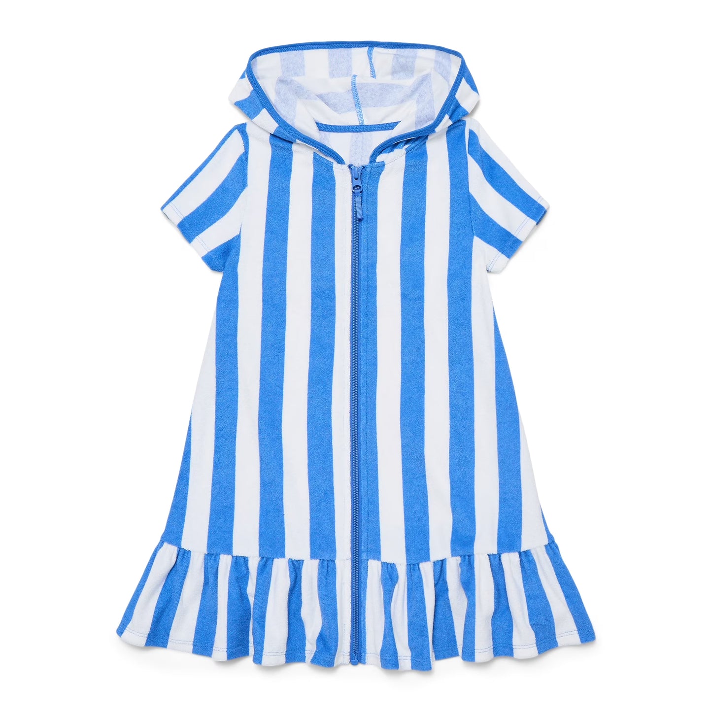 5.8 Pre order No Moq Baby Girls Stripe Zip Hoodie Yoga Active Knee Length Dress Jackets
