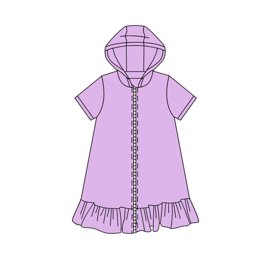 5.8 Pre order No Moq AIER-1  Baby Girls Zip Hoodie Yoga Active Knee Length Dress Jackets