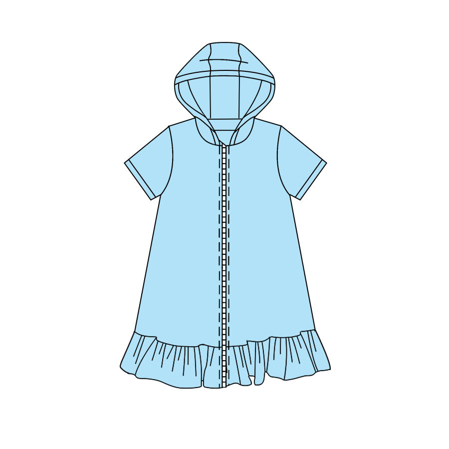 5.8 Pre order No Moq AIER-1  Baby Girls Zip Hoodie Yoga Active Knee Length Dress Jackets