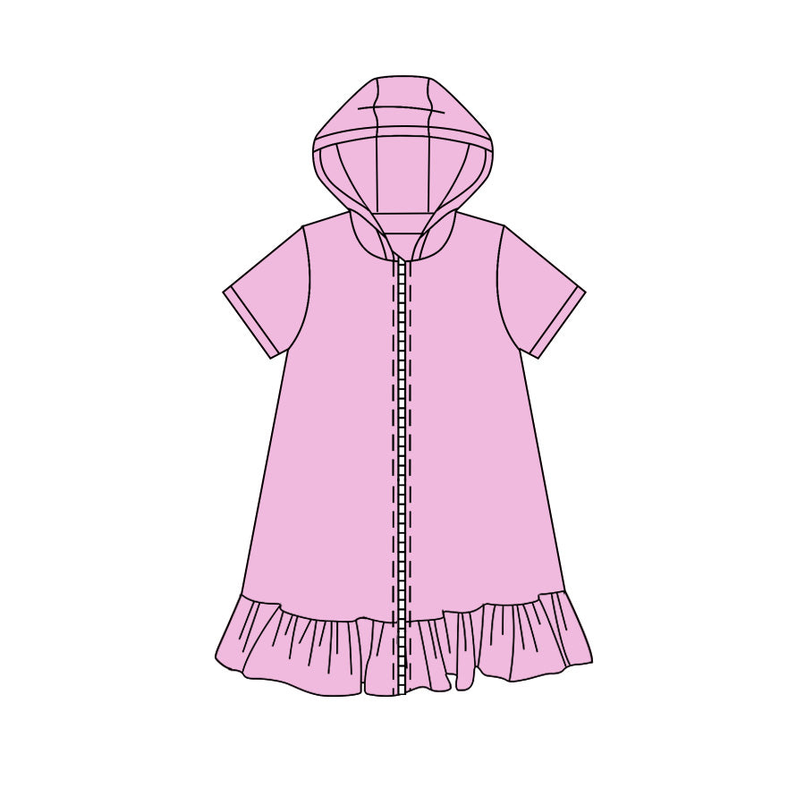 5.8 Pre order No Moq AIER-1  Baby Girls Zip Hoodie Yoga Active Knee Length Dress Jackets