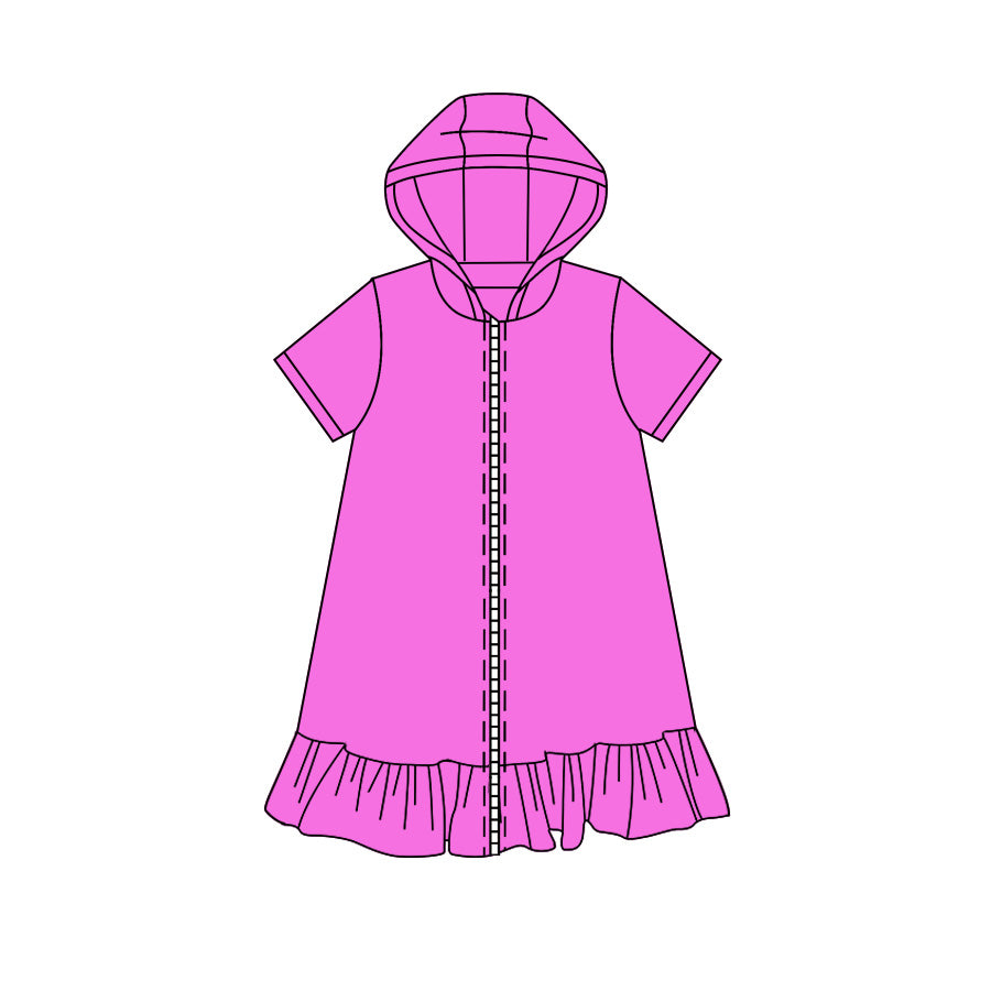 5.8 Pre order No Moq AIER-1  Baby Girls Zip Hoodie Yoga Active Knee Length Dress Jackets