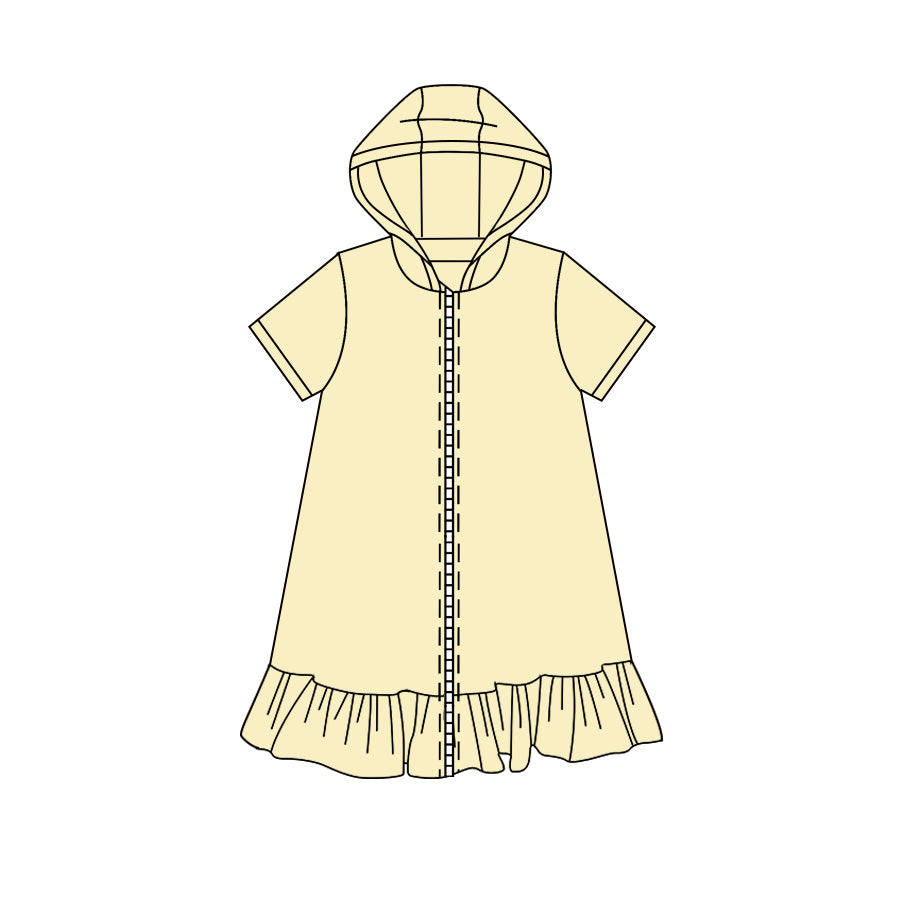 5.8 Pre order No Moq AIER-1  Baby Girls Zip Hoodie Yoga Active Knee Length Dress Jackets