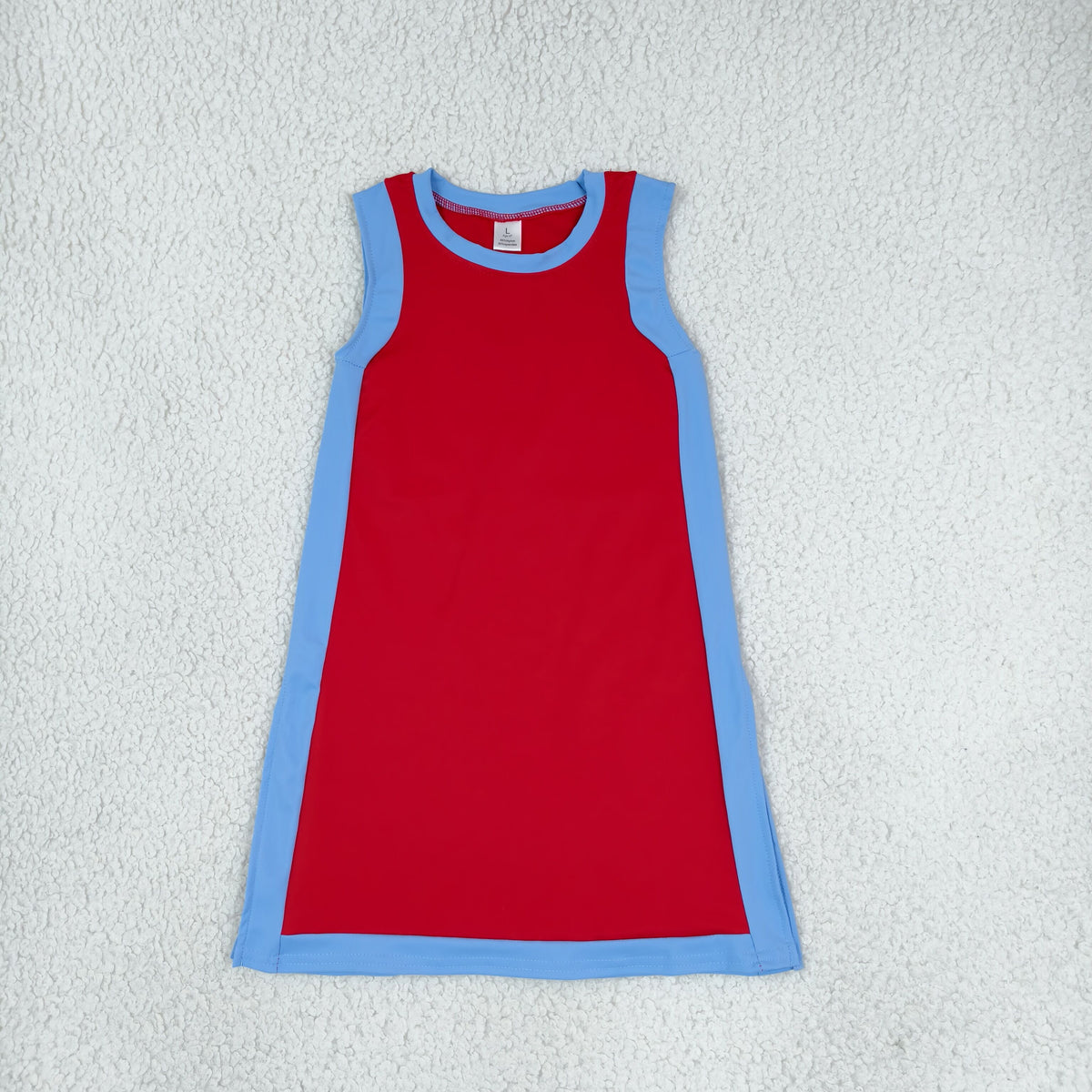 RTS NO MOQ （In stock）yoga fabric cotton GSD4254 Yoga Baby Girls Separate Shorts Solid Bule Red Sleeveless Yoga Knee Length Dress