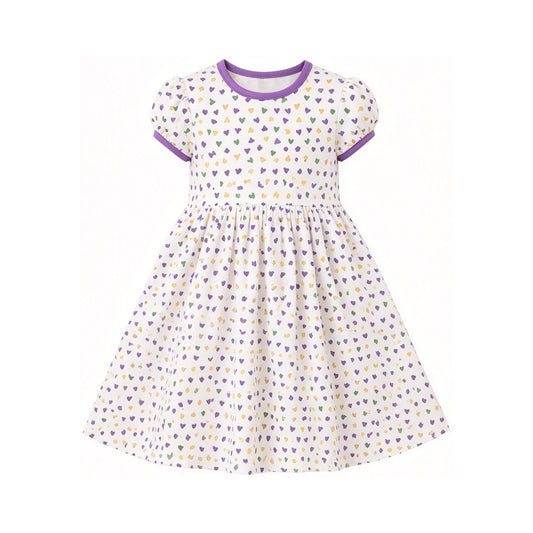 (Preorder new) No moq Sibling Baby Girls Cute Short Sleeve Knee Length Holiday Dress