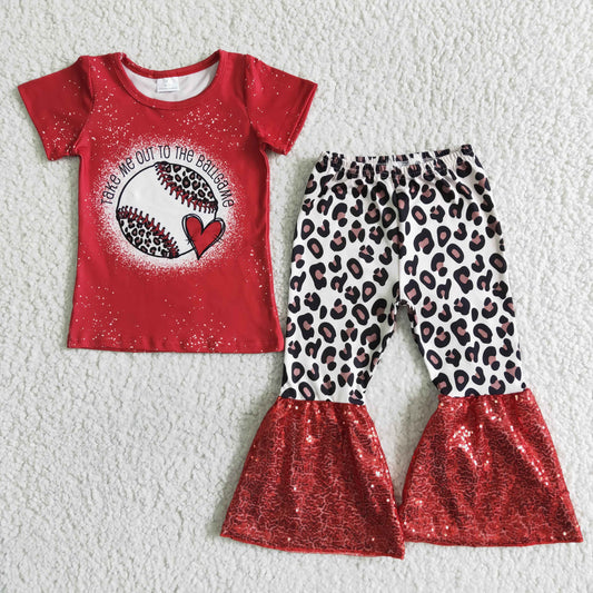 GSPO0011 Kids girls clothes  short sleeves top with trousers set-promotion 2024.6.15 $5.5