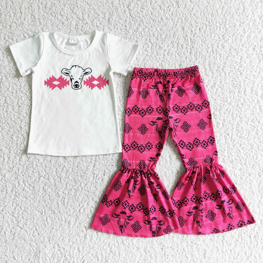 GSPO0049  Kids girls clothes  short sleeves top with trousers set-promotion 2024.6.1 $5.5